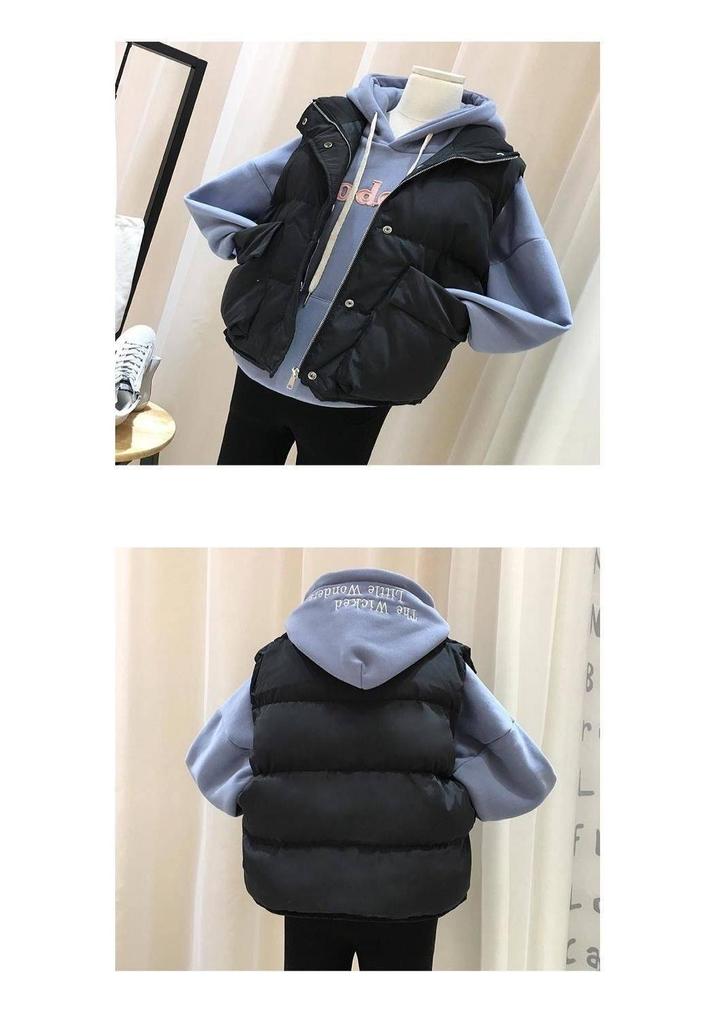Women's Plus Size Loose Fit Short Down Cotton Vest - Versatile Autumn/Winter 2024 Jacket