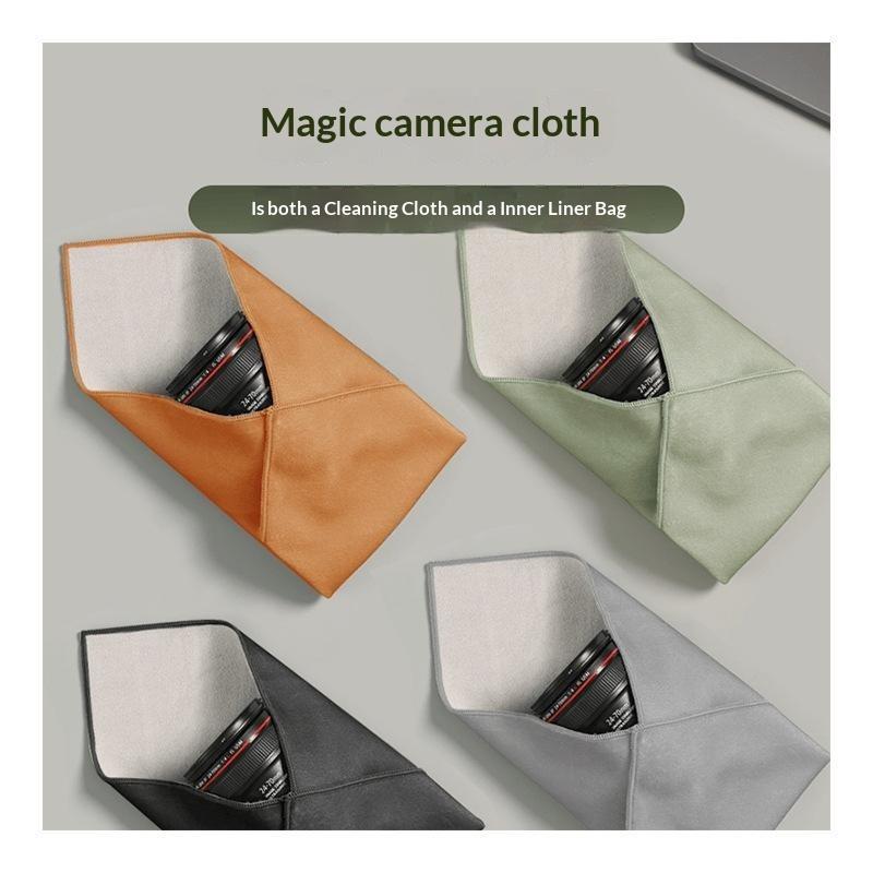 Folding Cloth Self-Adhesive Camera Storage Bag Plush Anti Scratch Photography Camera Protective Wrap Soft Wrapping Cloth
