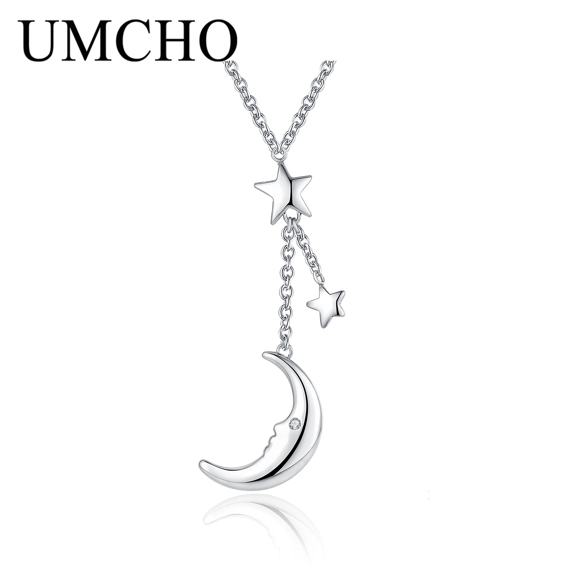 

Umcho Изысканное колье «Луна» унисекс из нержавеющей стали – замечательный подарок для любимых серебряный
