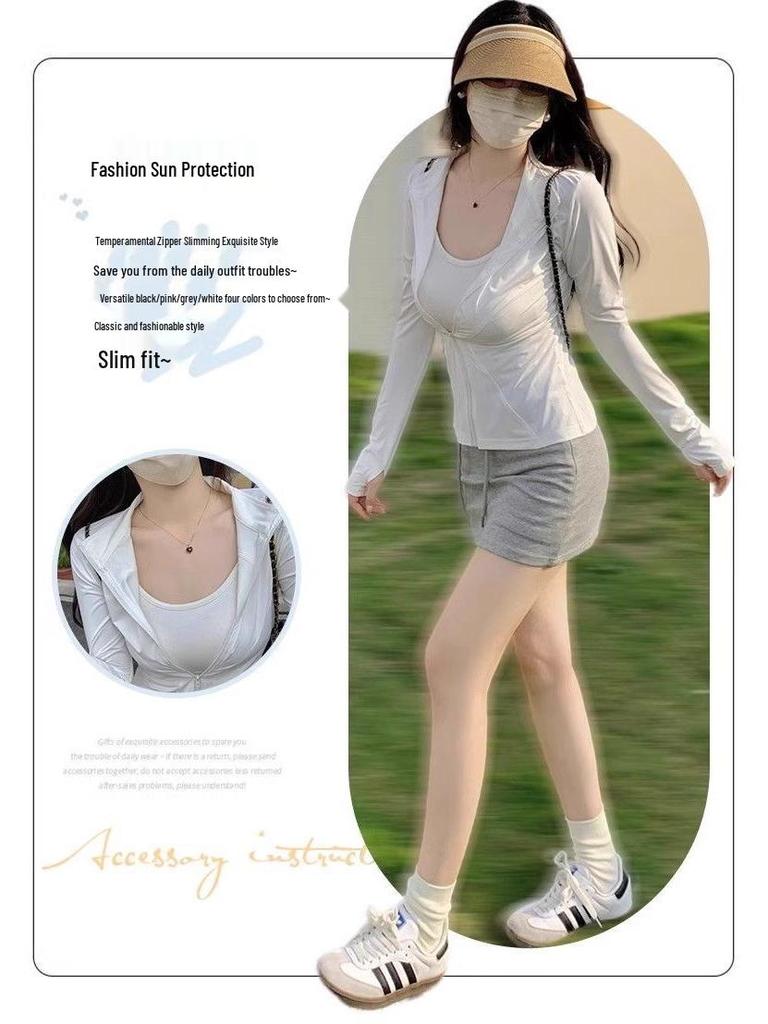 Women's Slim UV-Protective Yoga Hoodie - Cool Touch, Breathable, and Lightweight