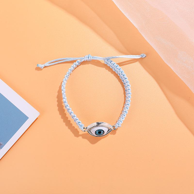 Bohemia vintage gótico olhos pulseira mau olho femme feminino masculino punk trança tecer corda pulseira