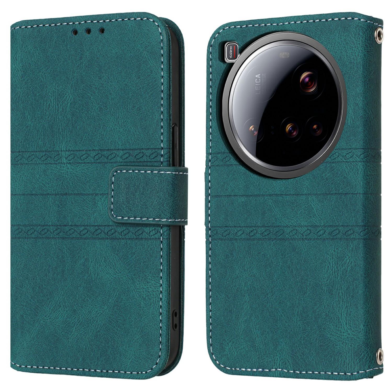 

Для Xiaomi 15 Ultra Чохол-гаманець Шкіра на дотик Тиснена накладка на телефон Blackish Green