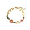 Retro Exquisite Butterfly Bracelet: Colorful Drip Oil Design, Light Luxury, High-End Fashion, Versatile Niche Temperament Jewelry.