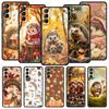 Autumn Cute Hedgehog Design Phone Case For Samsung Galaxy S26 Ultra S25 Plus S24 FE S23 S22 5G S21 S20 Cover Black Soft