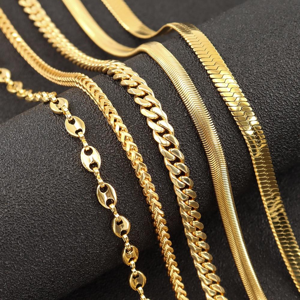 Fashion High Quality Silver Gold Plated Necklace Snake Blade Chain Necklace for Man Woman Jewelry