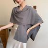 Korea Stil Gestrickt Winter Warm Ponchos Cape Damen Schal Einfarbig Femme Knopf Schals Wraps Pashmina Weiblich Bufanda