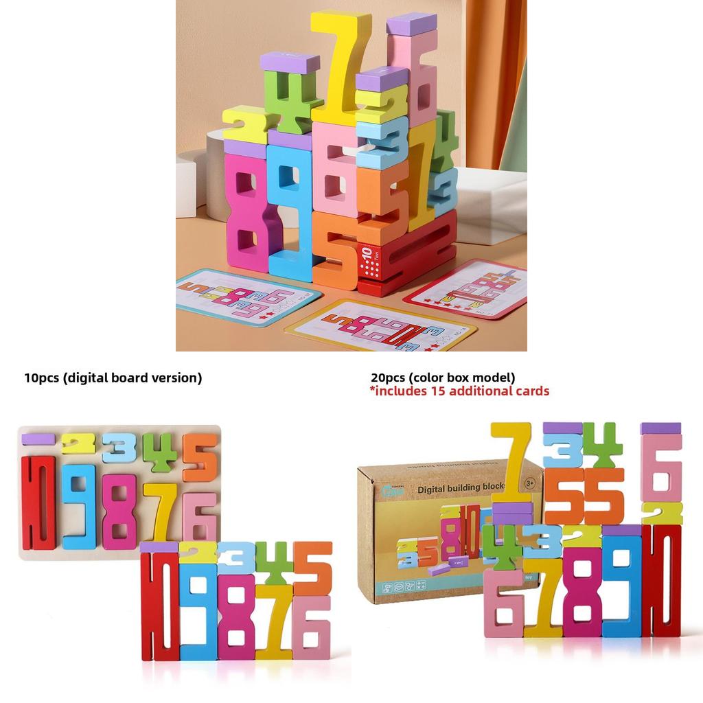 Wooden Childrens Number Building Blocks Math Learning Toy For Early Development