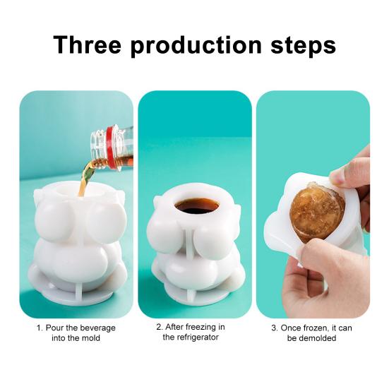 Ice Cube Mold Bear Shape Silicone Ice Tray for Coffee Milk Tea Juice Cocktails BPA-Free Food Grade Soft Cute Ice Cube Maker