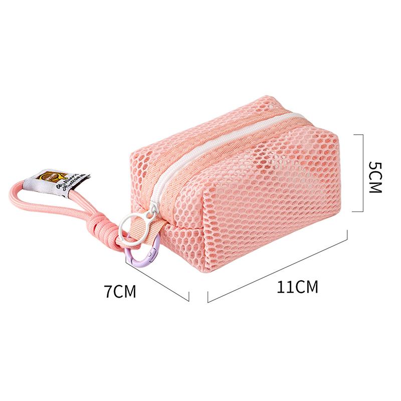 Square Mesh Cosmetic Bag Mini Coin Purse Portable Square Cosmetic Storage Bag With Zipper Multi-Purpose Sundries Bag