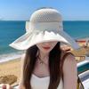 Casual Women Summer Wide Brim Sun Visor Hat Adjustable UV Protection Bow Knot Foldable Sport Empty Top Cap Beach Cap Sun Hat