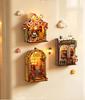3D Magnetic Wooden Miniature Scene Puzzle, Refrigerator Sticker Cabin Model Ornament, Birthday Gift for Men and Women