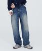 Modenaleudeo Double Knee Wide Denim Pants (Medium Blue)