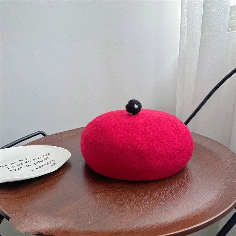 Женская ретро-шляпа-берет из шерсти M (56-58cm)