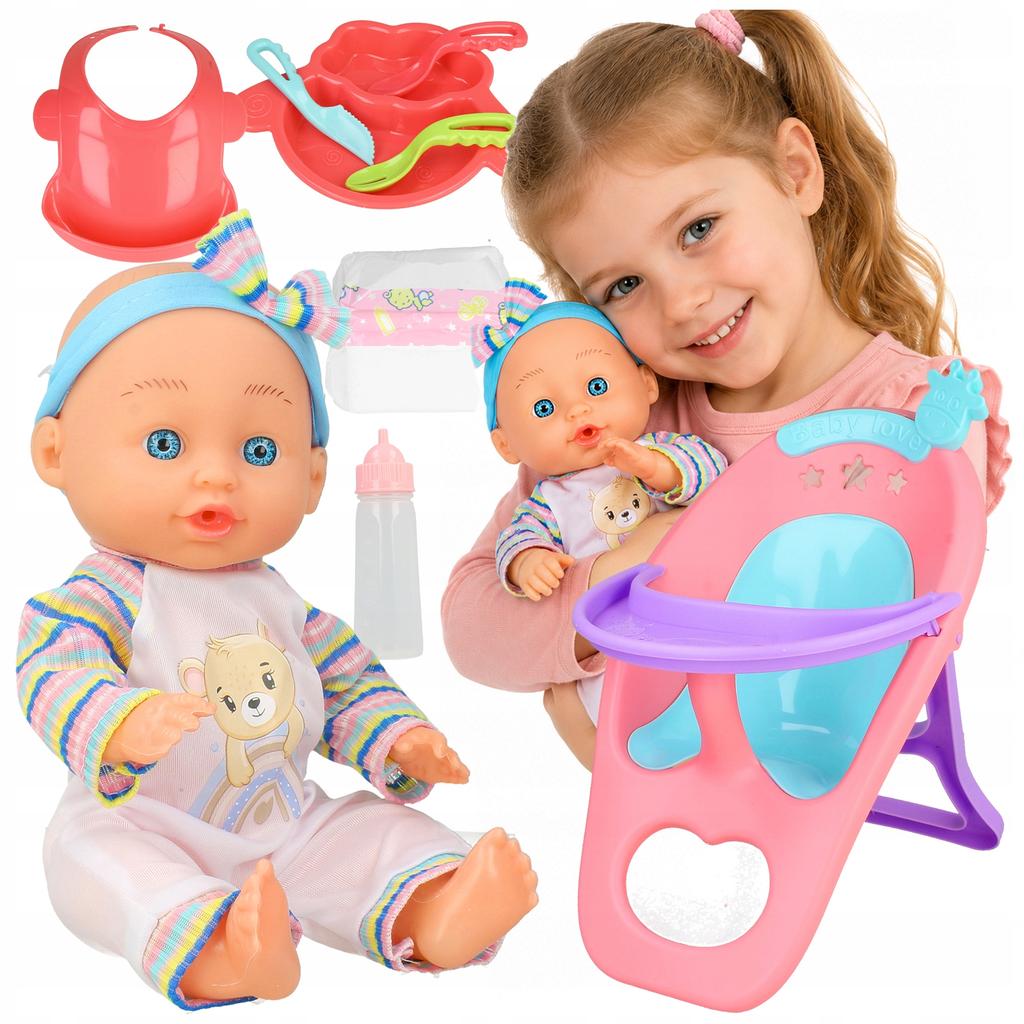 [PACZB] Baby doll with feeding accessories and seat Z3410