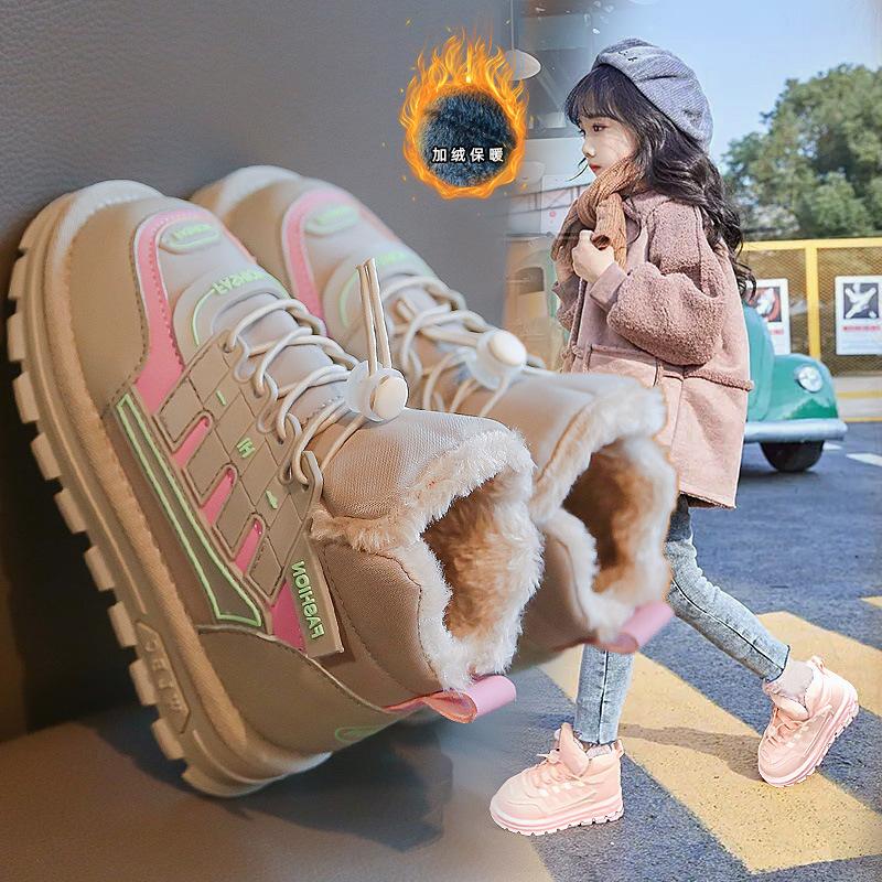 

Корейская версия милые зимние ботинки для девочек новые зимние бархатные детские хлопковые туфли для сохранения тепла детская обувь 26 yards inner length 16.3 cm