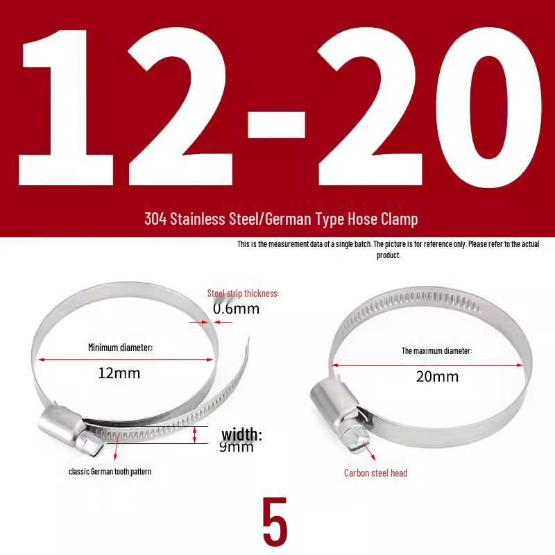 Allies 304 Stainless Steel German Style Perforated Hose Clamp