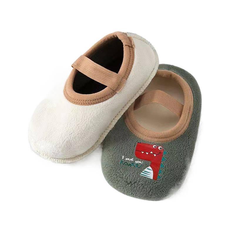Geräuschlose Indoor Anti-Rutsch Baby Hausschuhe: Winterstil für Säuglinge im Alter von 1 Monat bis 1 Jahr