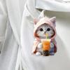 2Pcs Car Pendants Rearview Mirror Decorations with Lanyard Easy To Hang Adorable Cartoon Cat Shaped Pendants Hanging Ornaments