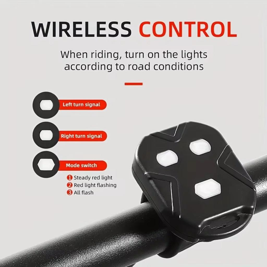 Fanale Posteriore Intelligente Con Telecomando Wireless e Suono, Fanale Posteriore Multifunzionale per Ciclismo Notturno