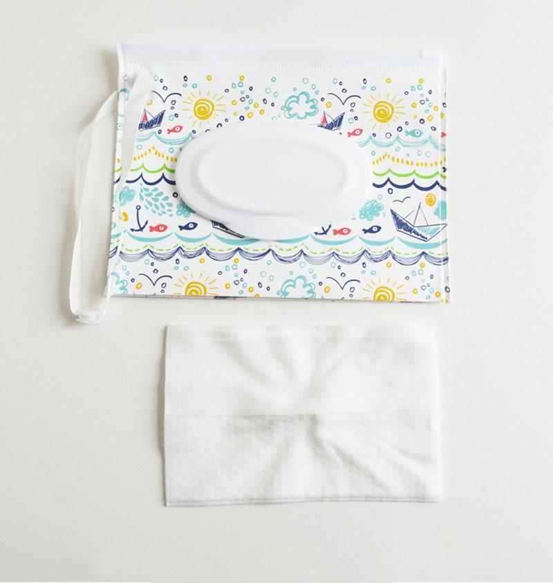 EVA Baby Våtservettpåse Bärbar Våtservetthållare Fodral Fliklock Tryckknapp Återanvändbar Påfyllningsbar Kosmetikpåse Användbar Servettlåda