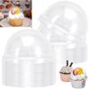 50 Pcs Clear Lids No Hole Muffin Cupcake Cup Lids Disposable Cupcake Transparent Lid Cover for Cupcake Muffin