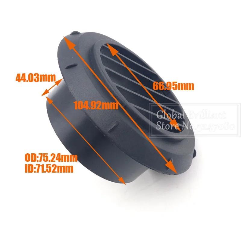 42mm/60mm/75mm Warm Heater Parking Heater Air Vent Car Heater Ducting Duct Air Outlet Black For Webasto Truck Auto Parts 75mm Outlet D