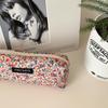 Retro Floral Corduroy Pencil Case and Makeup Bag
