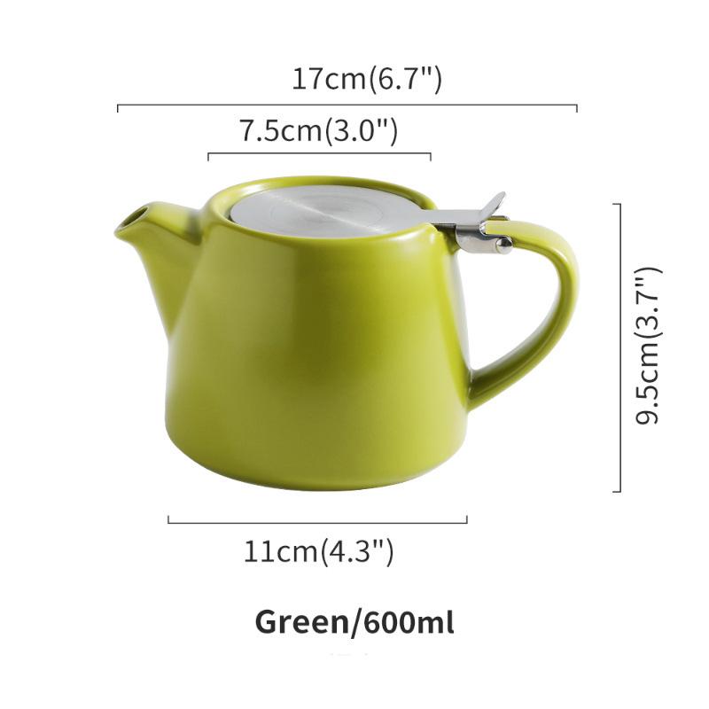 Japanese Style Matte Ceramic Teapot with Stainless Steel Infuser – Wide Range of Colors for Loose Leaf Tea