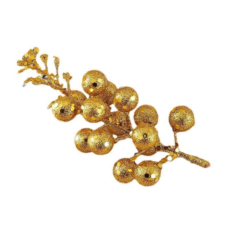 15-Piece Gold Powder Ball Christmas Tree & Wreath Ornaments