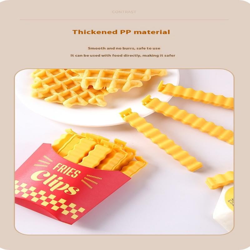 French Fry Style Sealing Clip 12 Magnetic Absorption Box Set Snack Bag Sealing Clip Food Seasoning Sealing Clip