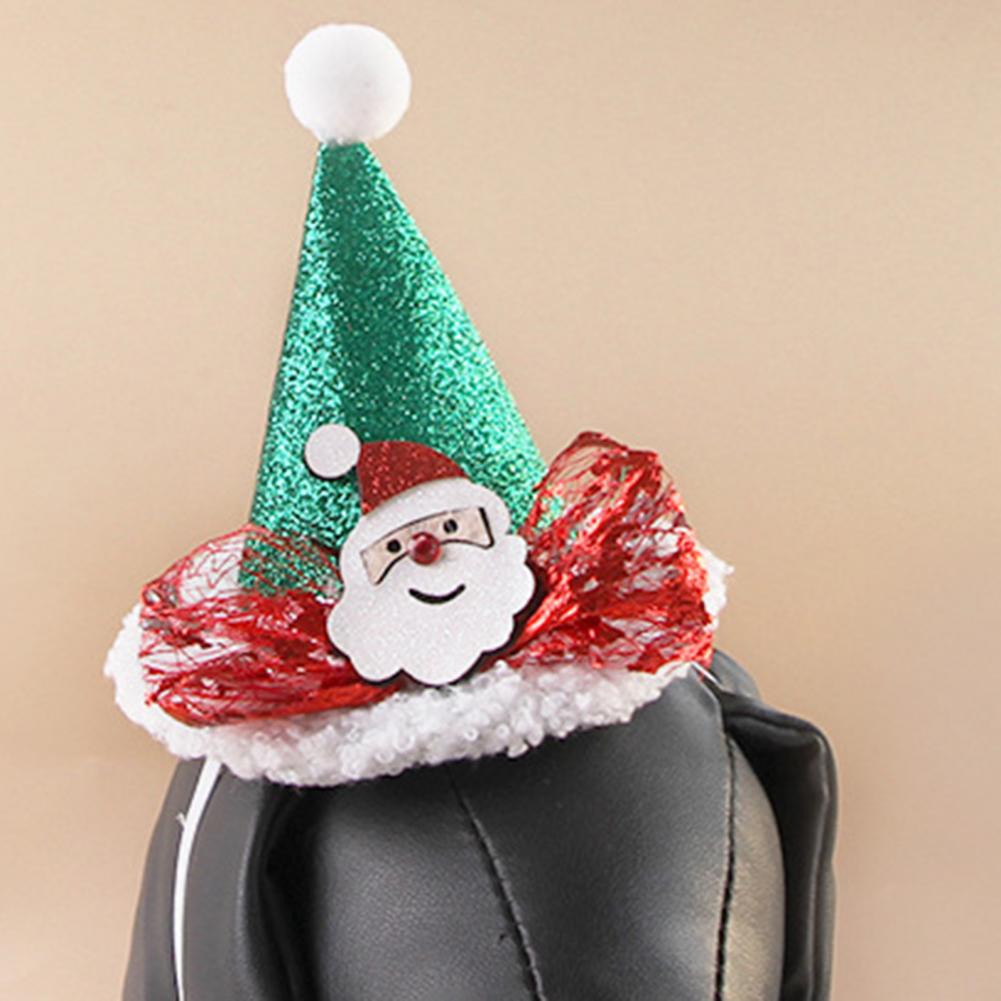 Elastic Strap Pet Headgear Cat Dog Holiday Headwear Festive Pet Christmas Hats for Cats Dogs Xmas Tree Santa Claus Glitter