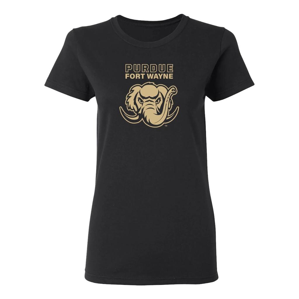 Purdue Fort Wayne Primary Logo Women's T Shirt - Black