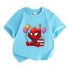 Kids Boys Girls 100% Cotton Crew Neck Short Sleeve T-Shirt, Cute Cartoon Superhero Birthday Party Print Casual Soft Tee for Children Daily Wear Holida
