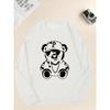 Men's Casual Crewneck Sweatshirt with Fashion Glasses-Wearing Bear Graphic