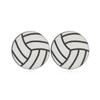 Cow Print Sports Ball Wooden Stud Earrings: Cartoon Volleyball, Football, Basketball Design