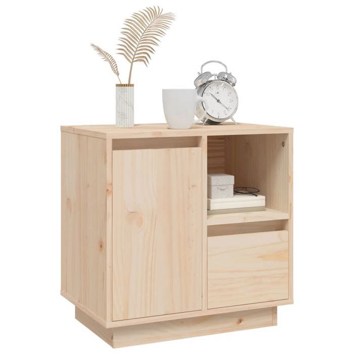 Table de chevet - Maison Exclusive - Bois de pin massif - 50 x 34 x 50 cm - Grand espace de rangement