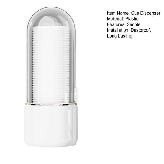 Yousheng Wall Mount Disposable Cup Dispenser Large Capacity Dustproof Transparent Design Easy to Install Water Cooler Cup Holder