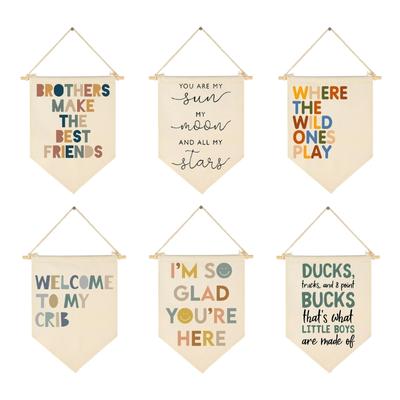 Wall Decoration Canvas Hanging Pendant Flag for Toddler Bedroom and Homeschool Decorative Wall Decor Ornament