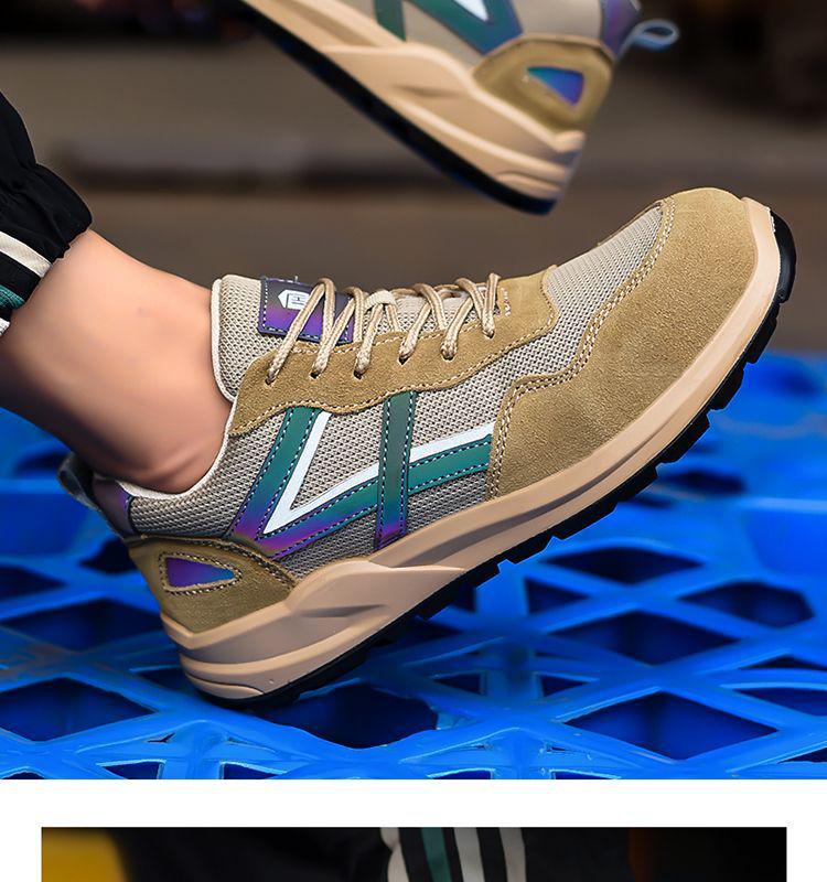 Men's Breathable Anti-Odor Steel Toe Electrician Work Shoes, Anti-Smash, Anti-Puncture, Non-Slip, Insulated up to 6KV, Soft Sole.