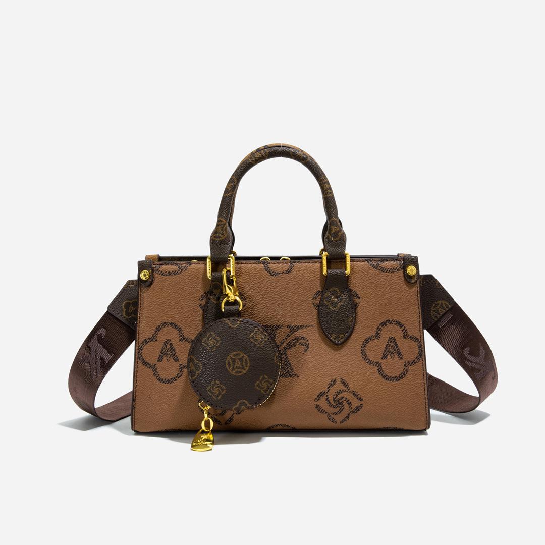 

Модная сумка-тоут в новом стиле со старым цветочным принтом, портативная, на плечо, через плечо, женская сумка