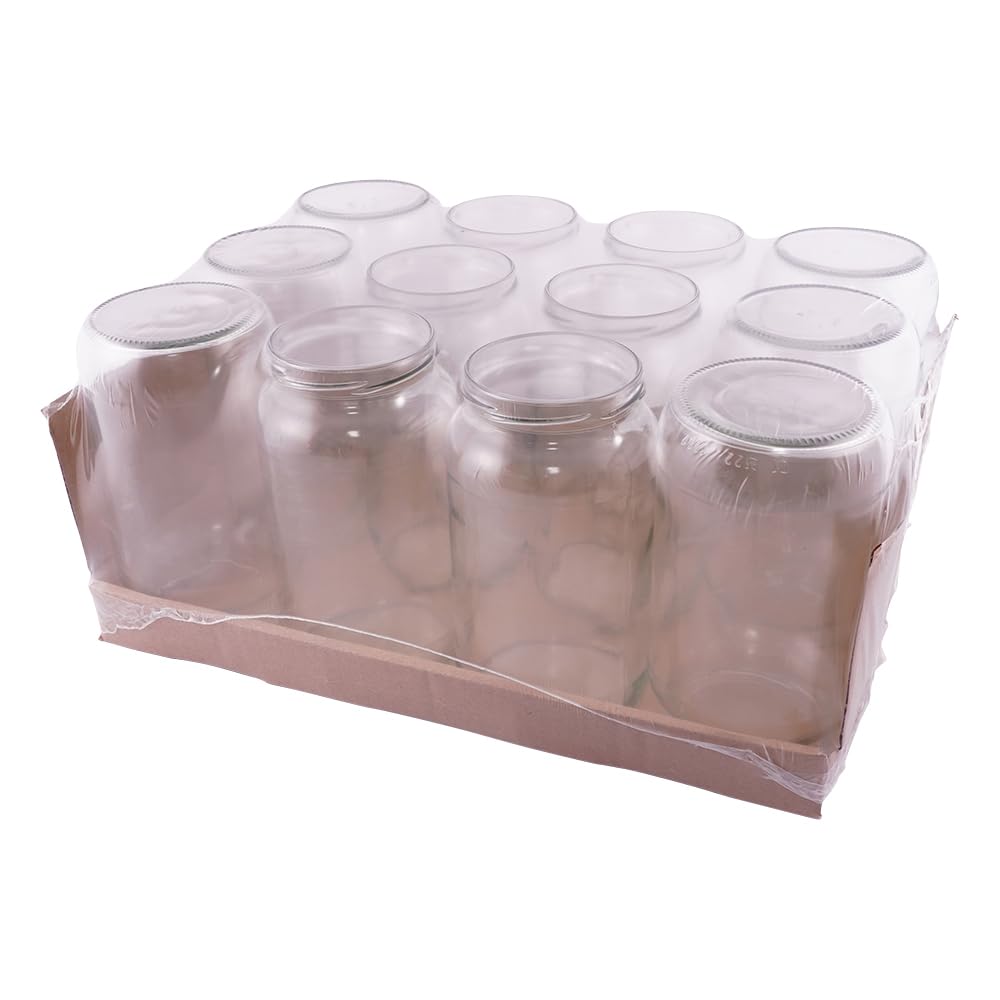 

AS ONE Wide Mouth Glass Bottle, 1000mL, Pack of 12 / 3-8408-05