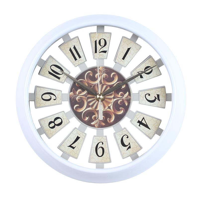 

Retro Silent Wall Clock, Living Room Simple European Antique Wall Clock, Country Industrial Style Creative Large Clock. 28cm style 2