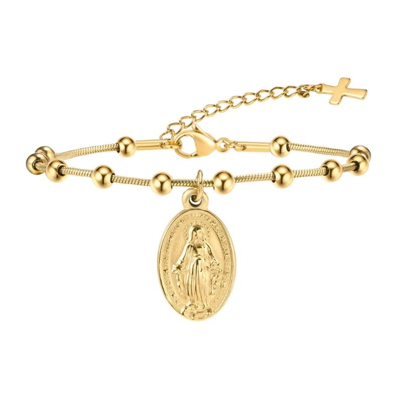Stylish Rosary Beaded Bracelet Vintage Charm Bracelet Suitable for Women Featuring Vintage Minimalist Snake Chain