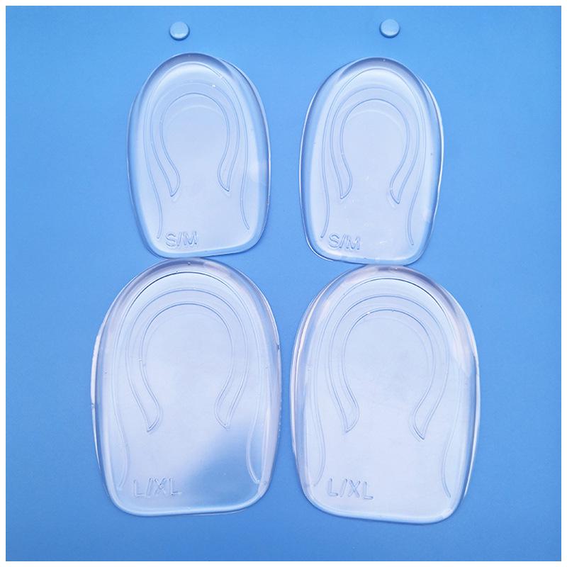Unisex Silicone Heel Pads: Invisible U-Shaped Height Boost, Shock-Absorbing Gel Sports Insoles