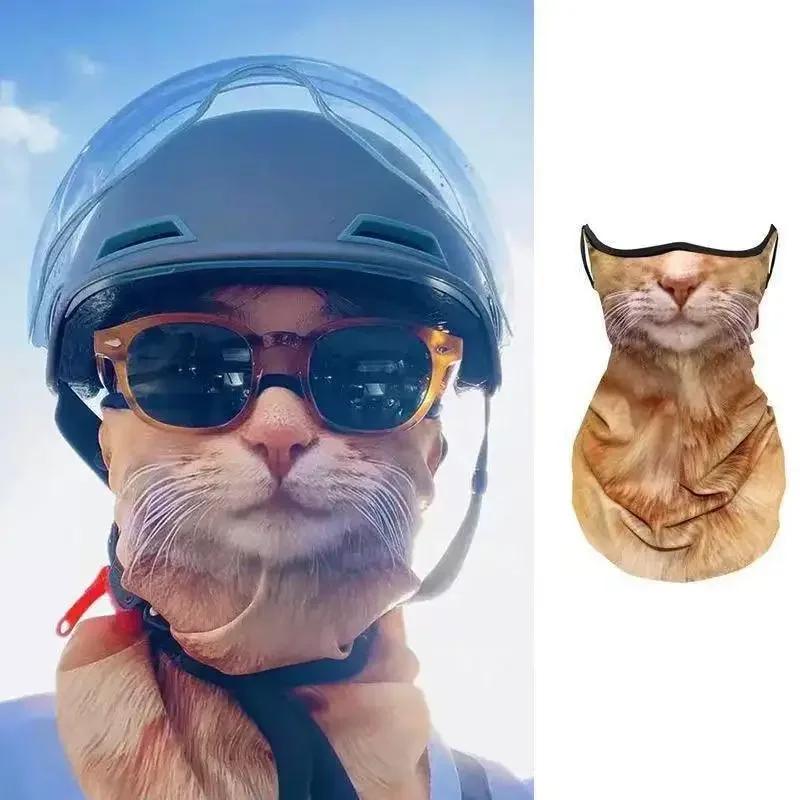 

3D Ушная Вешалка Велосипедная Маска для Лица Животное Рисунок Животного Петля для Ушей - Дизайн Кошки Защита от УФ-Лучей Солнца Ветра Пыли Балаклава для Активного Отдыха оранжевый