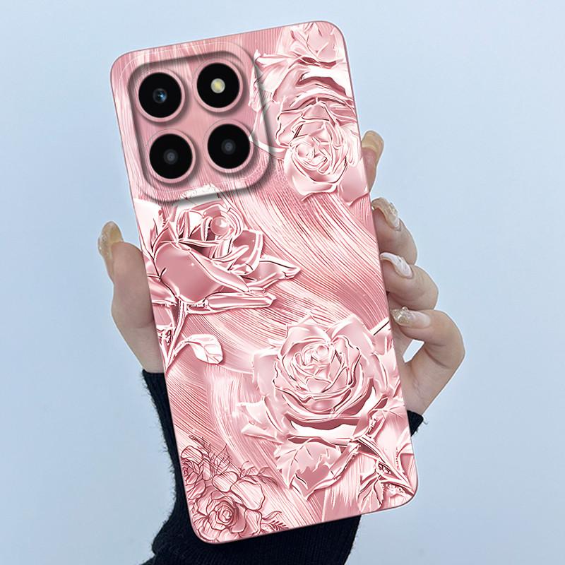 For Honor X6a X6b X6c X6 X6s Case Simplicity flower Soft Silicone Cover For HonorX6a X 6B X6 b Shell Lens Protective Phone Funda