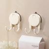 Multi-function Suction Cup Tissue Holder: Double Hooks for Kitchen & Bathroom