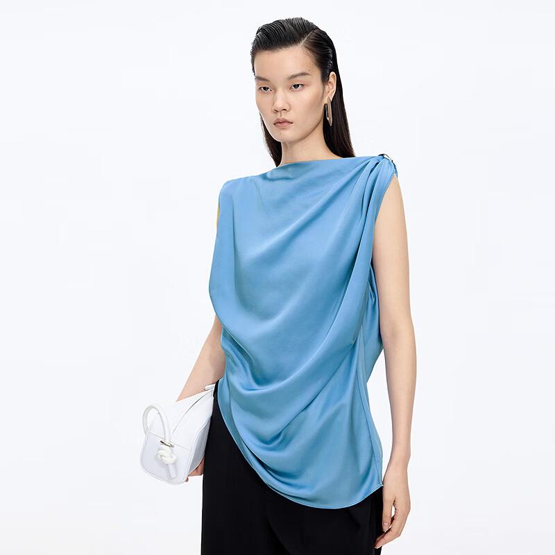 JNBY 2026 Summer Sleeveless Loose Cowl Neck Shirt