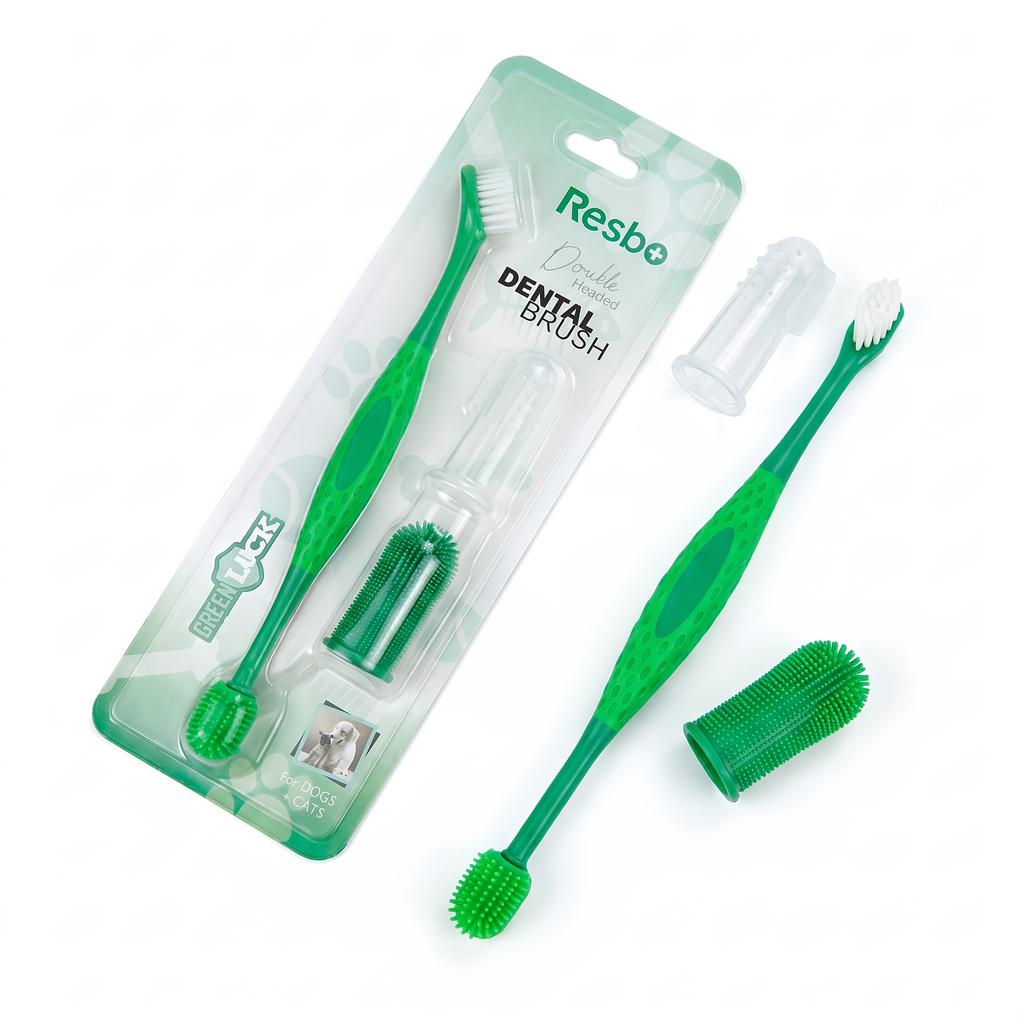 2sets Dog Toothbrush Set - Soft Finger And Dual-End Brushes - Gentle Bristles for Dogs And Cats, Easy to Clean Teeth, Convenient Soft Toothbrush