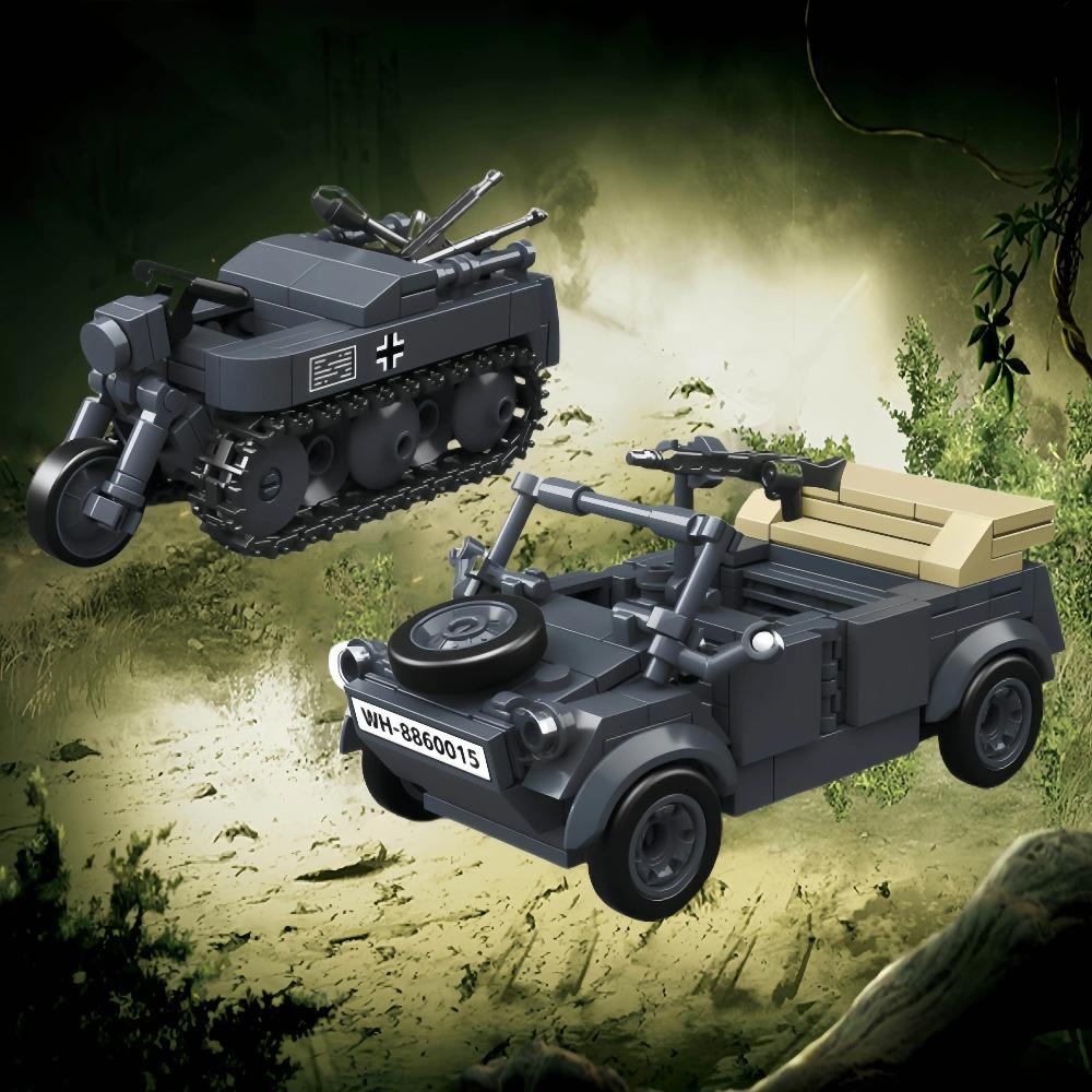 Carro armato leggero tedesco della Seconda Guerra Mondiale PZ.KPFW.38(T)Mattoncini da Costruzione Carro Armato Serie Militare WW2 Set Modello Mattoncini Giocattoli per Bambini Regali